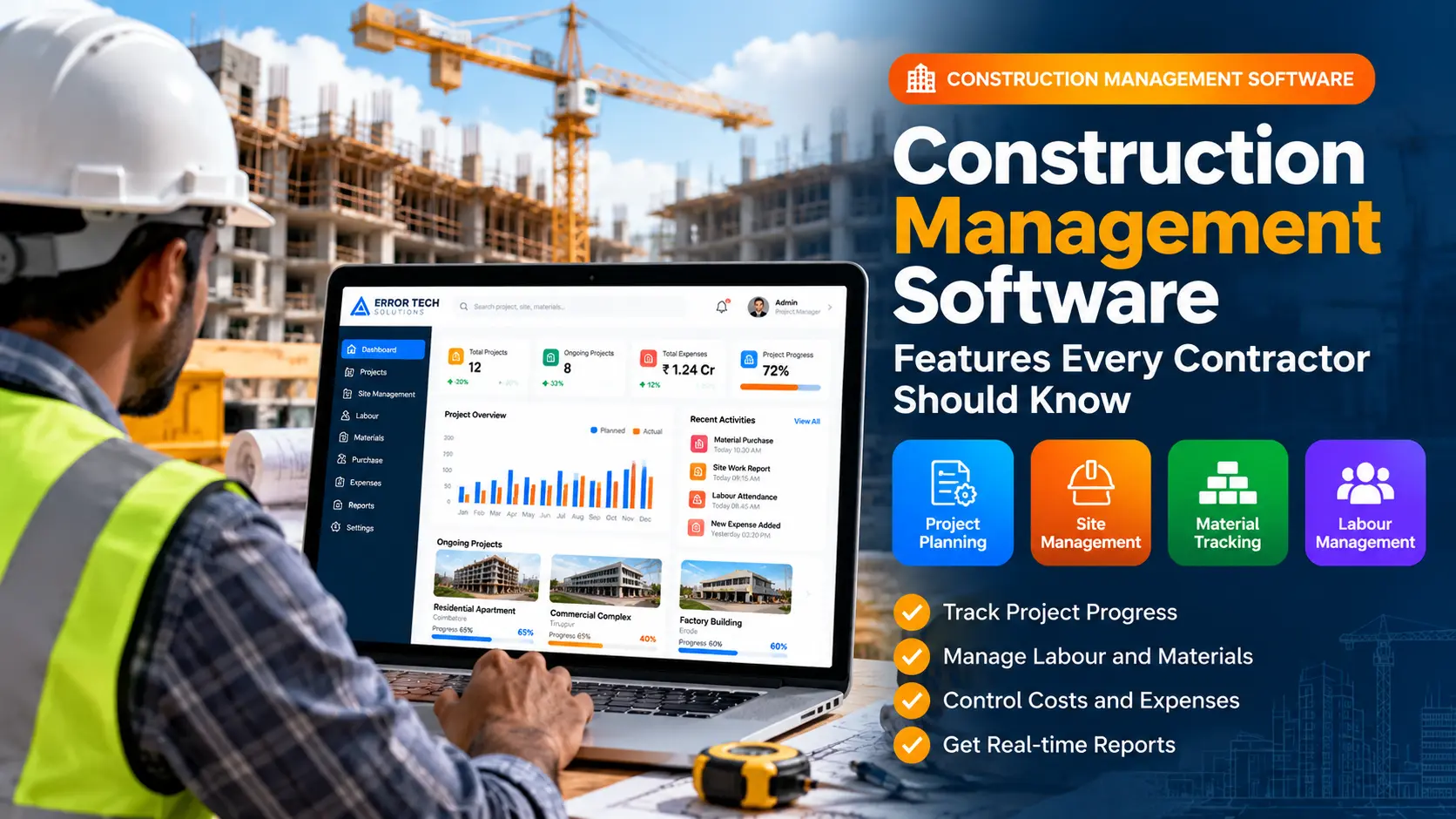 Construction Management Software Dashboard Banner